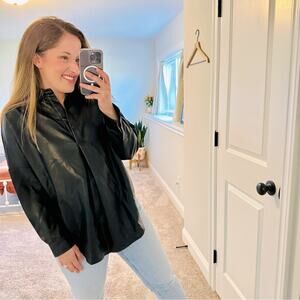 French Connection Faux Leather Top Small